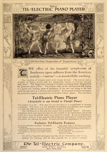 1911 Vintage Ad Tel Electric Piano Player Dancers Dance - ORIGINAL OLD8