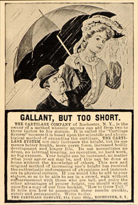 1912 Vintage Quackery Ad Height Stature Cartilage Short - ORIGINAL OLD9