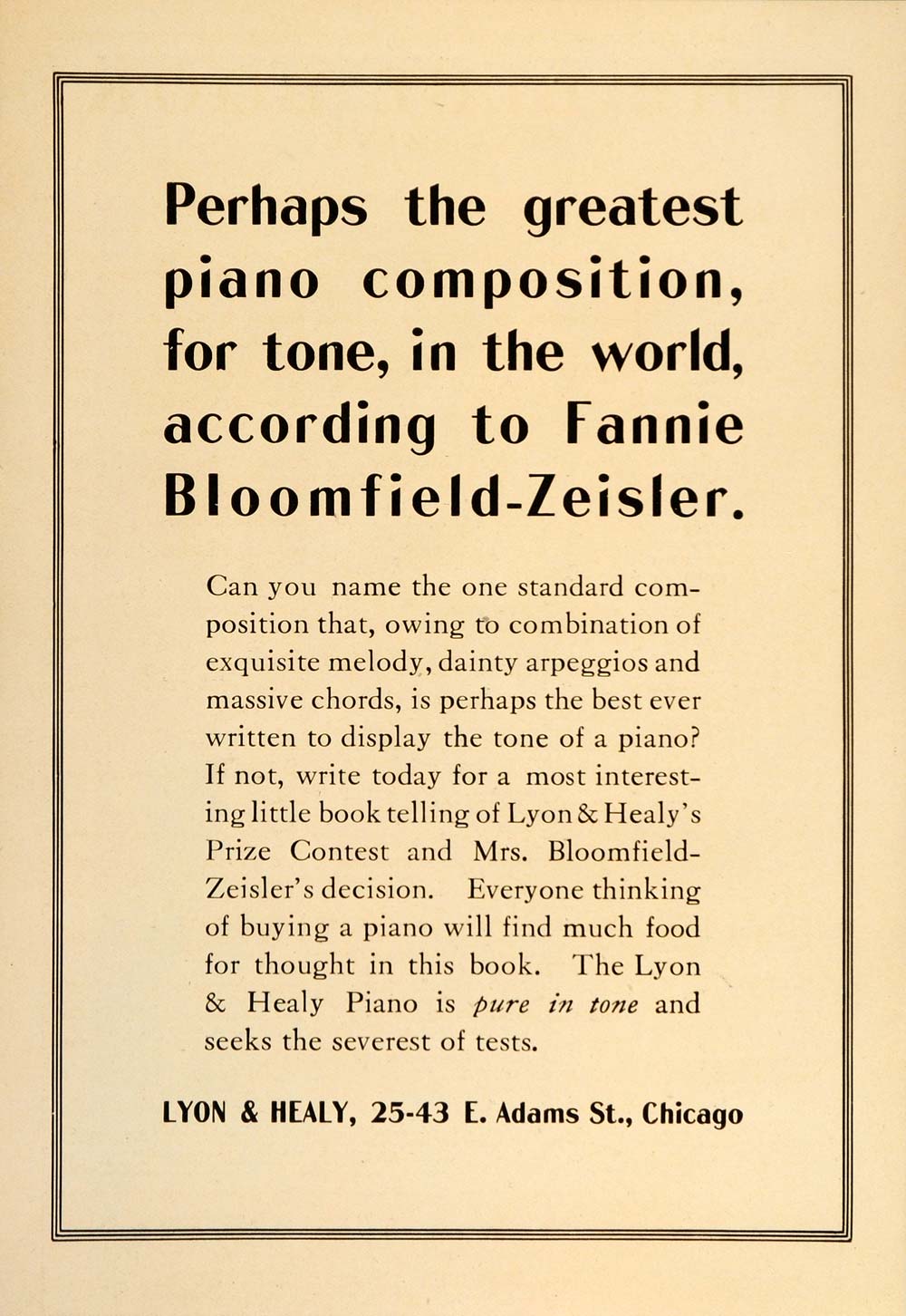 1912 Vintage Ad Lyon & Healy Piano Composition Contest - ORIGINAL OLD9