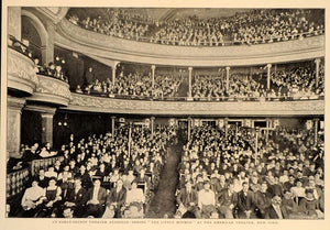 1904 American Theatre NYC Play Audience Balcony Print ORIGINAL HISTORIC OLD9