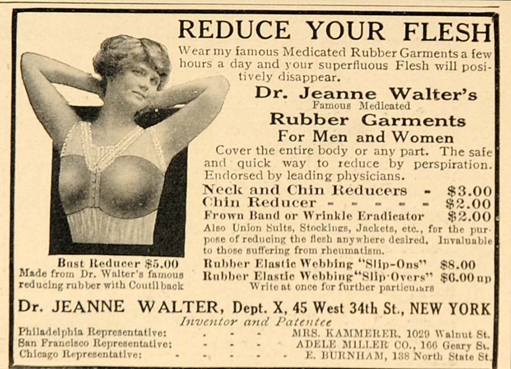 1914 Vintage Ad Weight Loss Rubber Garments Bust Size - ORIGINAL OLD9 –  Period Paper Historic Art LLC