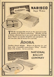 1914 Ad Nabisco Adora Sugar Wafers National Biscuit Co. - ORIGINAL OLD9