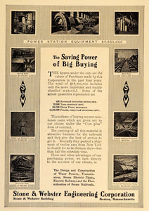 1909 Vintage Ad Stone Webster Engineering Power Station - ORIGINAL OLD9