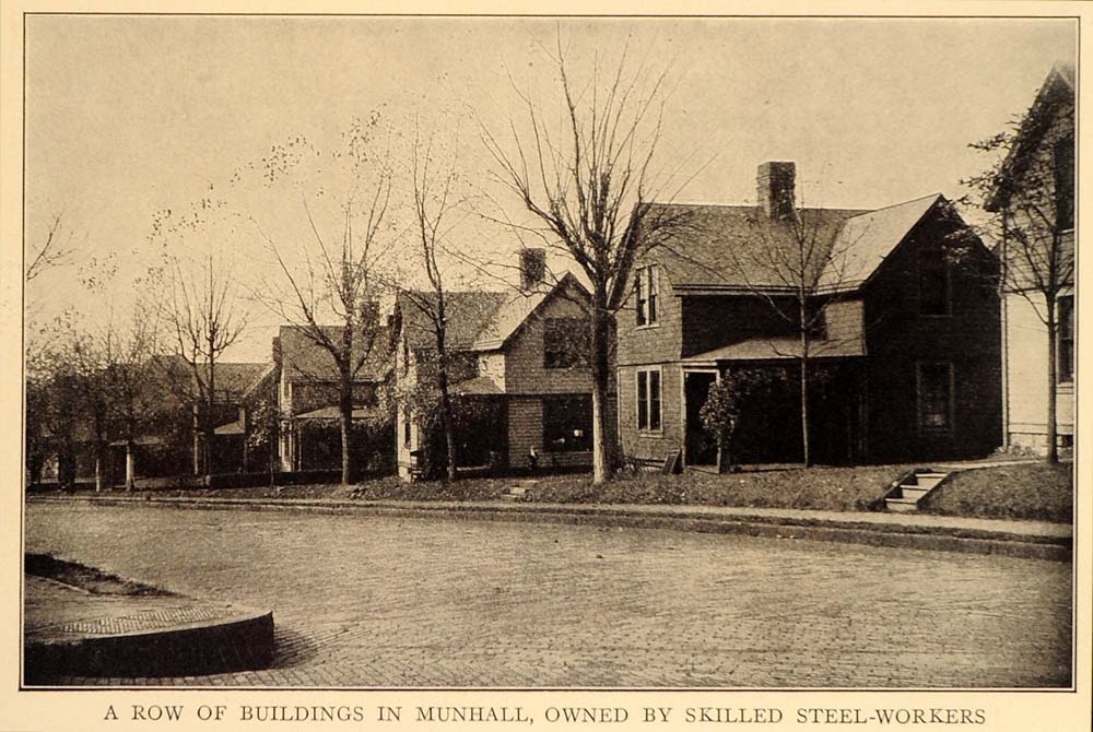 1909 Print Steel Mill Workers Houses Munhall Pittsburgh ORIGINAL HISTORIC OLD9