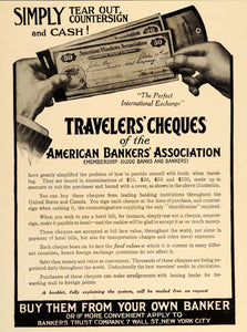 1909 Ad Travelers Checks Cheques American Bankers Assoc - ORIGINAL OLD9