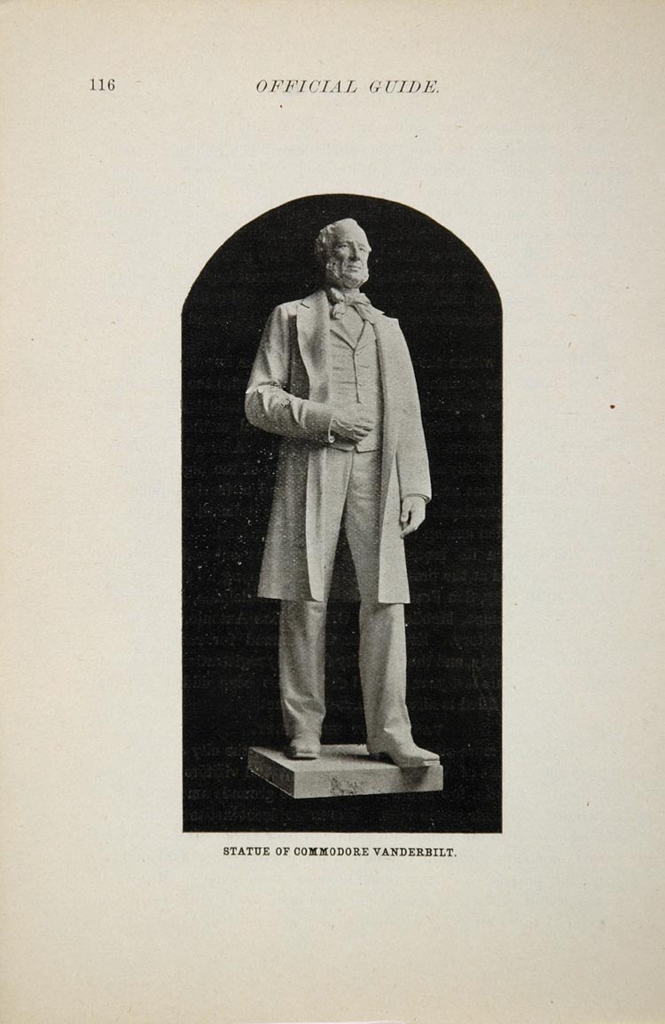 1897 Print Nashville Tennessee Commodore Vanderbilt Statue Sculpture