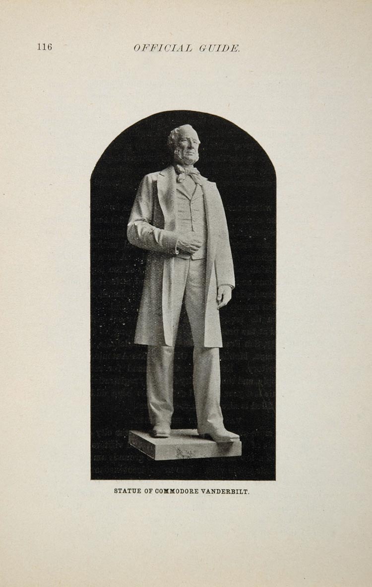 1897 Print Nashville Tenn. Commodore Vanderbilt Statue ORIGINAL HISTORIC IMAGE