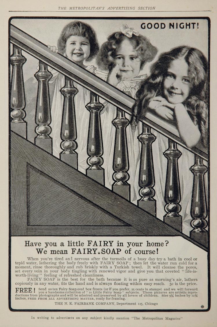 1904 Ad Fairy Bath Soap N. K. Fairbank Girls Children - ORIGINAL ADVERTISING OLD