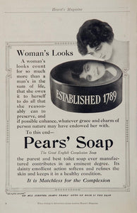 1913 Ad Pears' English Complexion Toilet Soap Woman - ORIGINAL ADVERTISING OLD