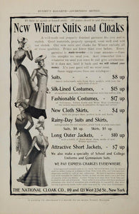 1901 Vintage Ad Womens Winter Cloaks Suits Fashion - ORIGINAL ADVERTISING OLD