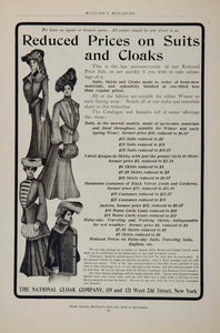 1903 Vintage Ad National Cloak Winter Clothing Women - ORIGINAL ADVERTISING OLD