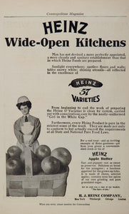 1906 Vintage Ad Heinz 57 Apple Butter Girl White Cap - ORIGINAL ADVERTISING OLD