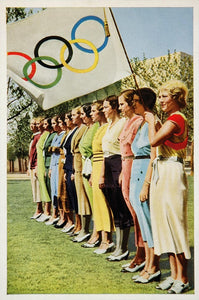 1932 Summer Olympics Women Olympic Flag 5 Rings Print - ORIGINAL