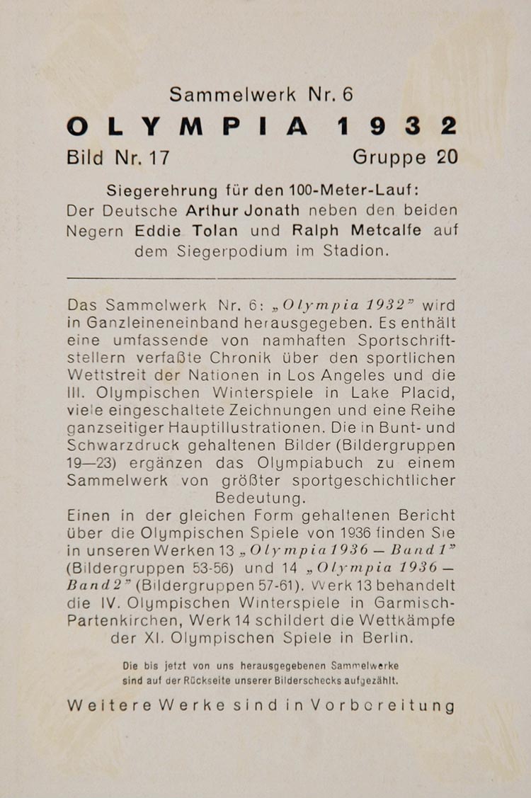 1932 Print Thomas Edward Tolan Eddie Track Metcalfe Janath Summer Olympics