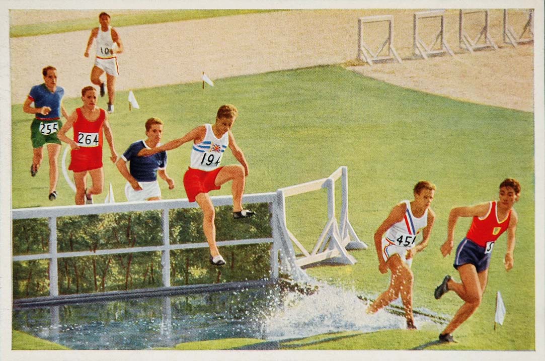1932 Summer Olympics 3000 Meter Steeplechase Race Print - ORIGINAL