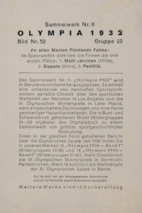 1932 Summer Olympics Finland Medals Javelin Throw Print - ORIGINAL