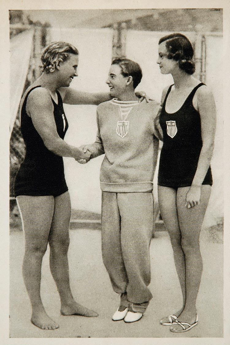 1932 Summer Olympics Georgia Coleman Rawls Fauntz Print ORIGINAL HISTORIC IMAGE