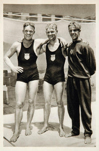 1932 Summer Olympics USA Michael Galitzen Degener Print ORIGINAL HISTORIC IMAGE
