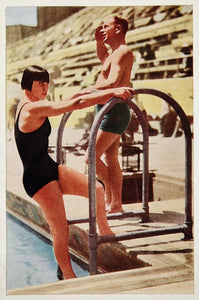 1932 Summer Olympics Olga Jordan Germany Diver Print - ORIGINAL