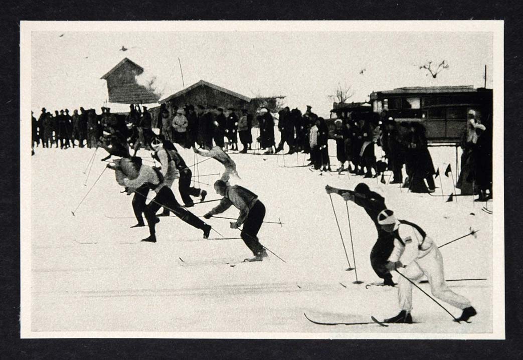 1936 Winter Olympics Combination Skiing Start Print - ORIGINAL HISTORIC IMAGE