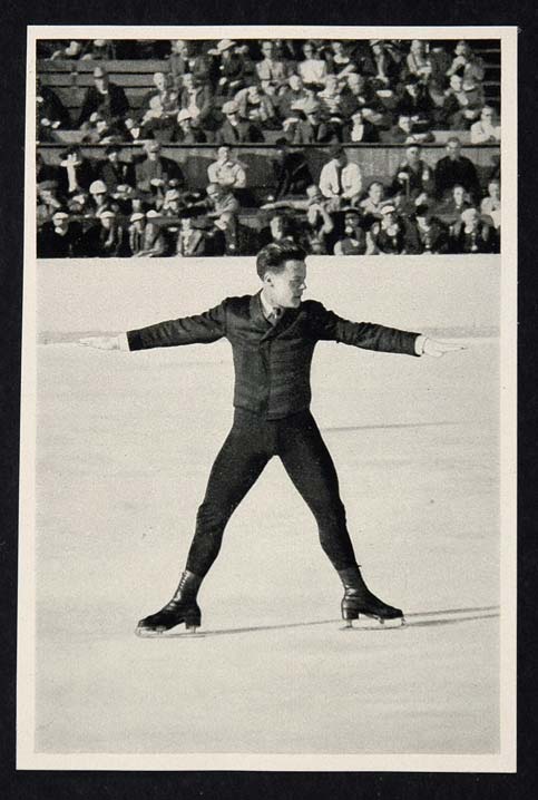 1936 Winter Olympics Felix Kaspar Figure Skater Print ORIGINAL HISTORIC IMAGE