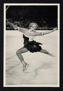 1936 Winter Olympics Vera Hruba Figure Skater Ice Print ORIGINAL HISTORIC IMAGE