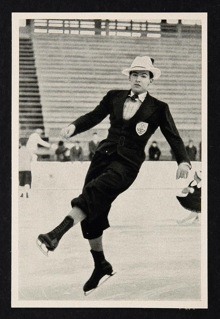1936 Winter Olympics Jack Edward Dunn Ice Skater Print ORIGINAL HISTORIC IMAGE