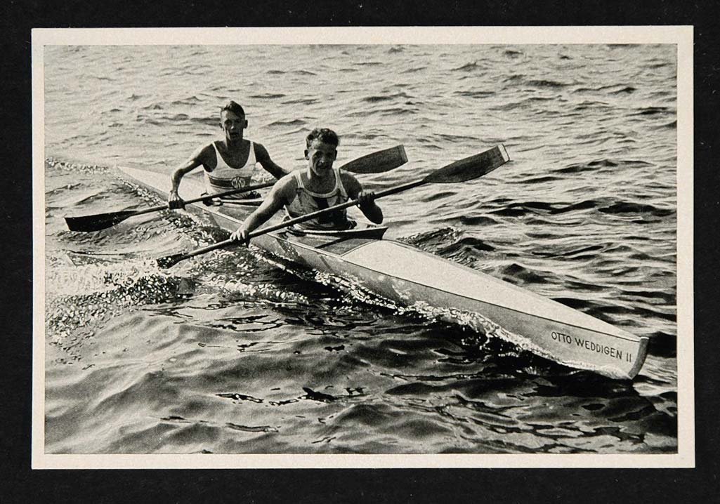 1936 Summer Olympics Berlin German Canoe Kayakers Print ORIGINAL HISTORIC IMAGE