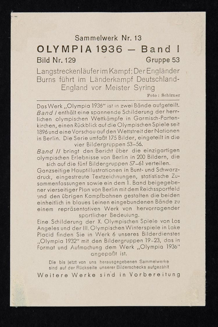 1936 Summer Olympics German English Runners Race Print ORIGINAL HISTORIC IMAGE