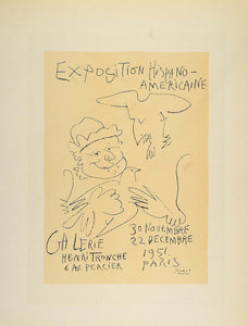 1959 Lithograph Pablo Picasso Poster Art Exposition Hispano-Americaine Mourlot