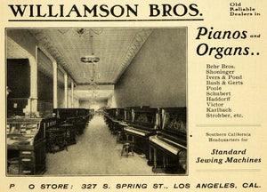 1903 Ad Williamson Bros. Pianos Organs Sewing Machines - ORIGINAL OWE1