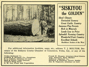 1908 Ad Siskiyou California Yerka Trees Agricultural - ORIGINAL ADVERTISING OWE1
