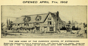 1902 Ad Cumnock School Expression Los Angeles Calif. - ORIGINAL ADVERTISING OWE1