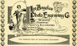 1902 Ad Los Angeles Photo Engraving 205 S. Main Street - ORIGINAL OWE1