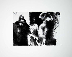1970 Heliogravure Pablo Picasso Nude Figures Female Aquatint Abstract Art P347B