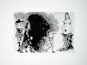 1970 Heliogravure Picasso Nude Female Figure Disrobing Caballeros Aquatint P347B - Period Paper
