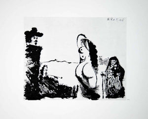 1970 Heliogravure Picasso Abstract Female Nude Body Figures Aquatint Art P347B