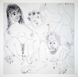 1970 Heliogravure Pablo Picasso Art Abstract Nudes Male Female Hands Feet P347B
