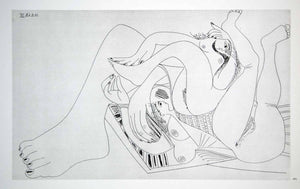 1970 Heliogravure Pablo Picasso Nudes Lovers Erotic Art Abstract Etching P347B