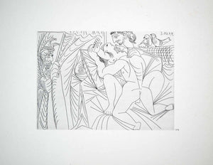 PicassoEroticaSerigraphSetピカソ版画エロチカ6枚組 1970 Heliogravure Picasso Erotic Art Nude Lovers Male Female Birds