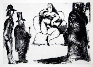 1970 Heliogravure Pablo Picasso Art Seated Nude Female Figures Aquatint P347B