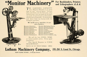 1901 Ad Latham Monitor Machinery Machine Print Antique - ORIGINAL PA1