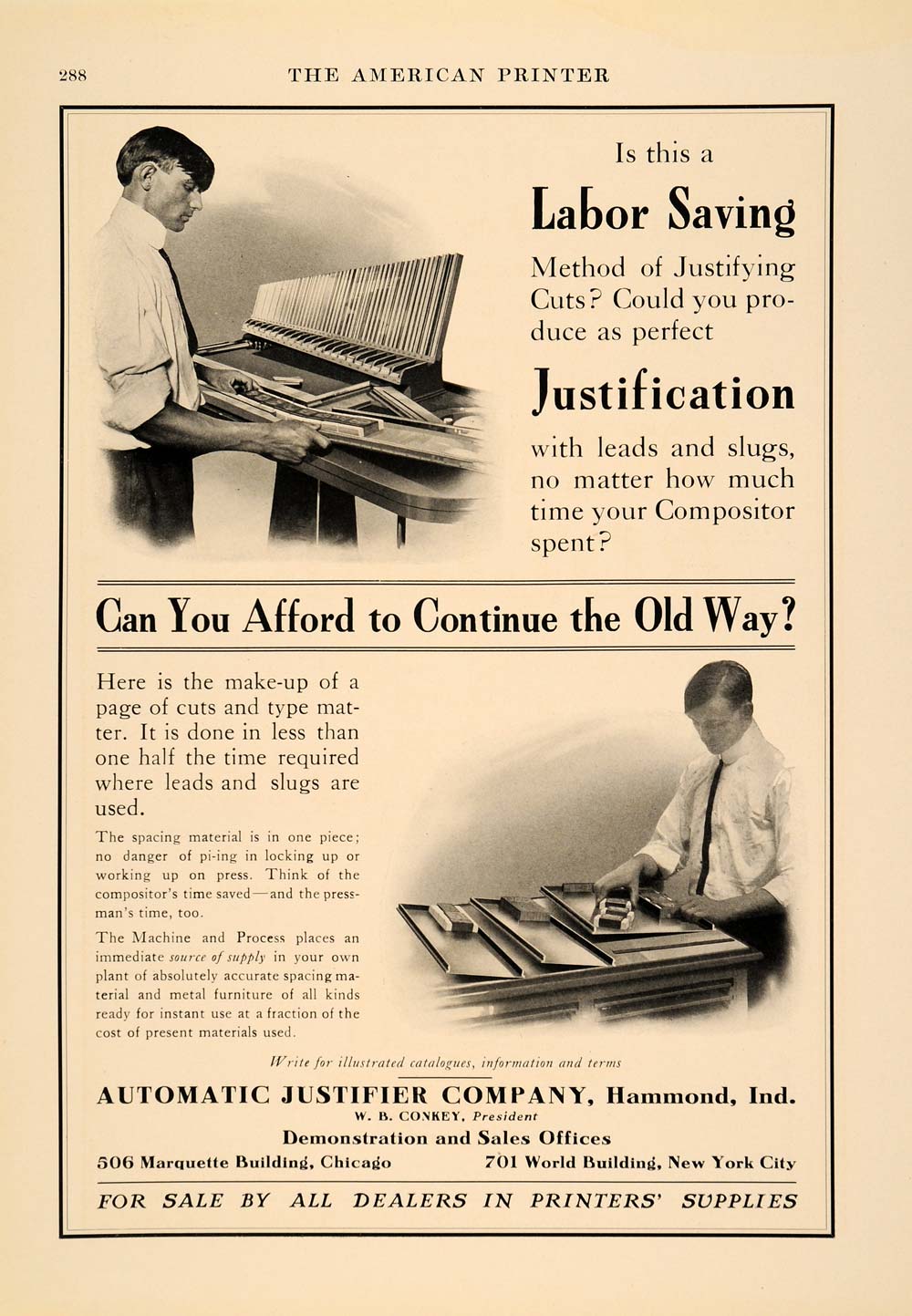 1913 Ad Automatic Justifier Machine Antique Printing - ORIGINAL ADVERTISING PA1