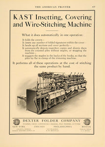 1913 Ad Kast Wire Stitching Machine Antique Binding - ORIGINAL ADVERTISING PA1