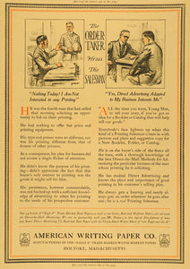 1913 Ad American Writing Paper Company Holyoke MA - ORIGINAL ADVERTISING PA1