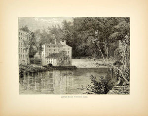 1872 Wood Engraving Granville Perkins Cotton Mill Ridele's Bank Brandywine PA2