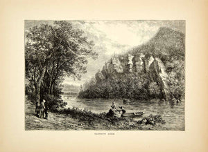 1872 Wood Engraving Rainbow Arch Jackson River Virginia Rock Formation PA2