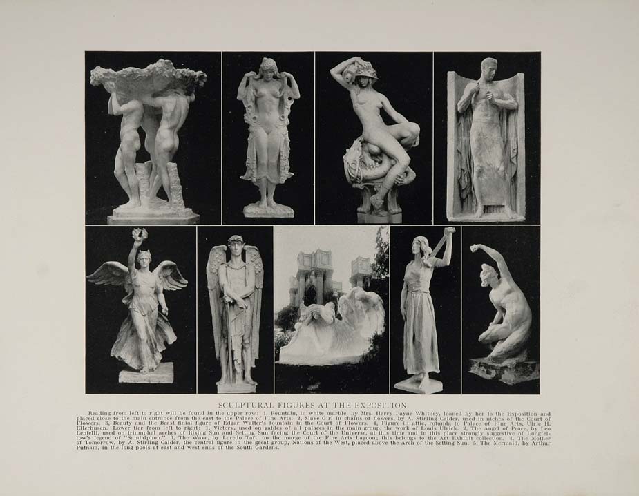 1915 Panama Pacific Exposition Nude Sculpture Whitney ORIGINAL HISTORIC IMAGE