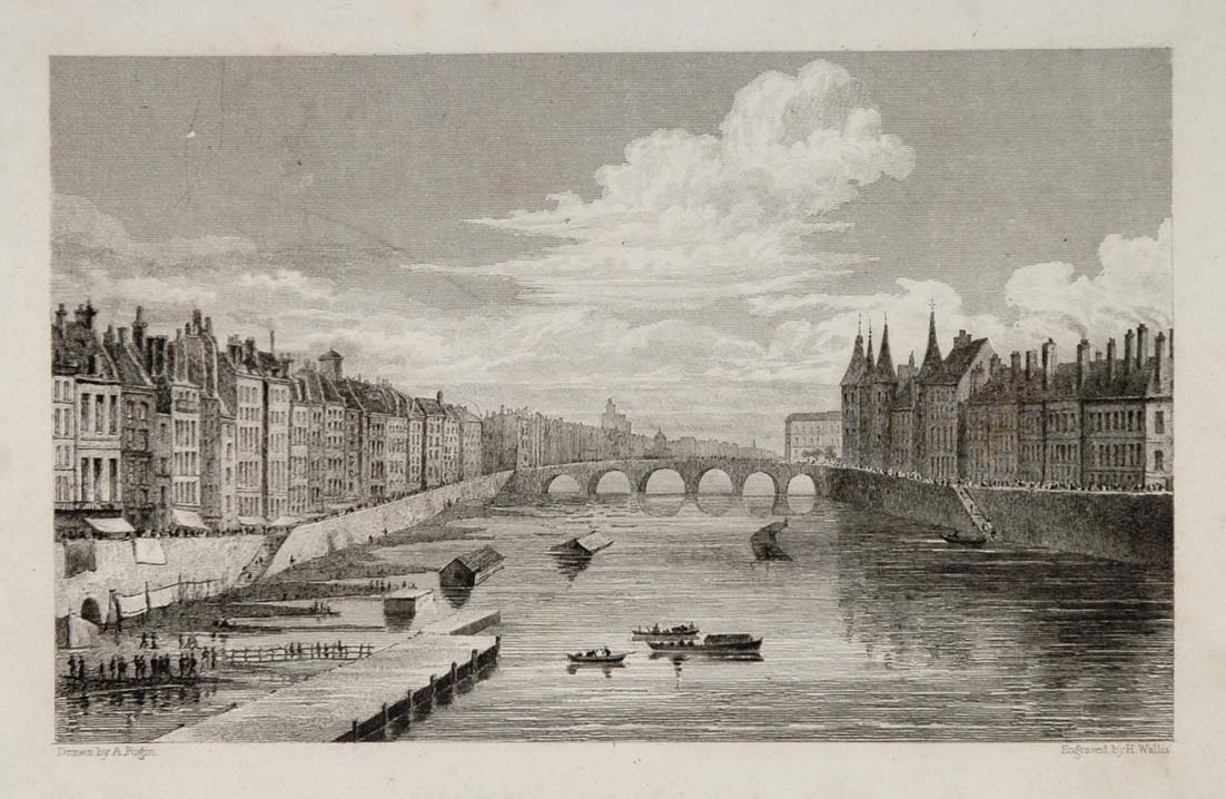 1831 Pont au Change River Seine Paris Bridge France - ORIGINAL PARIS2