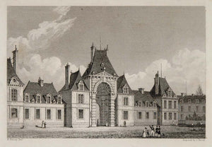 1831 Royal Chateau Fontainebleau Place D'Armes France - ORIGINAL PARIS2